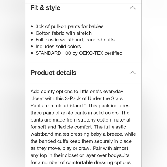 NWT 3 Pack of Cloud Island Pants - Size 6-9 Months - Picture 5 of 5